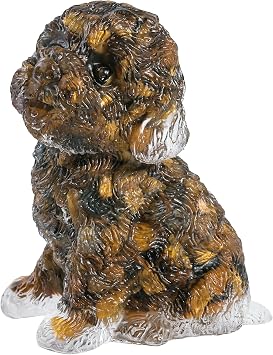 mookaitedecor 2.5 Inch Tigers Eye Crystal Poodle Dog Statue Sitting Animal Dog Sculpture Figurine for Home Decoration Collectible Ornament