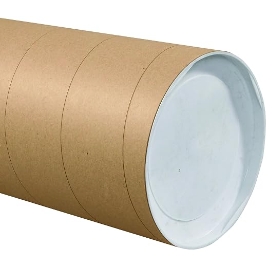 BOX USA BP1036KHD Jumbo Mailing Tubes, 10" x 36", Kraft (Pack of 8)
