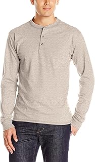 Men's Long-Sleeve Beefy Henley Shirt_Navy Heather