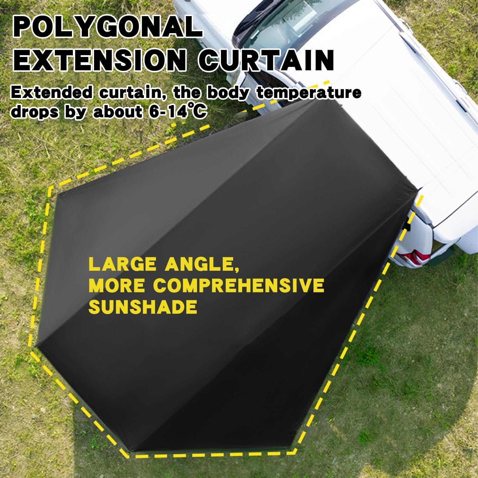 Auvent de Voiture Camping,Store Pare-d'extérieur | Tente arrière imperméable pour l'automobile - pour Les Véhicules Berlines Fourgons Camping-Cars Pêche Plage Autobus Automobiles Suvs Camions