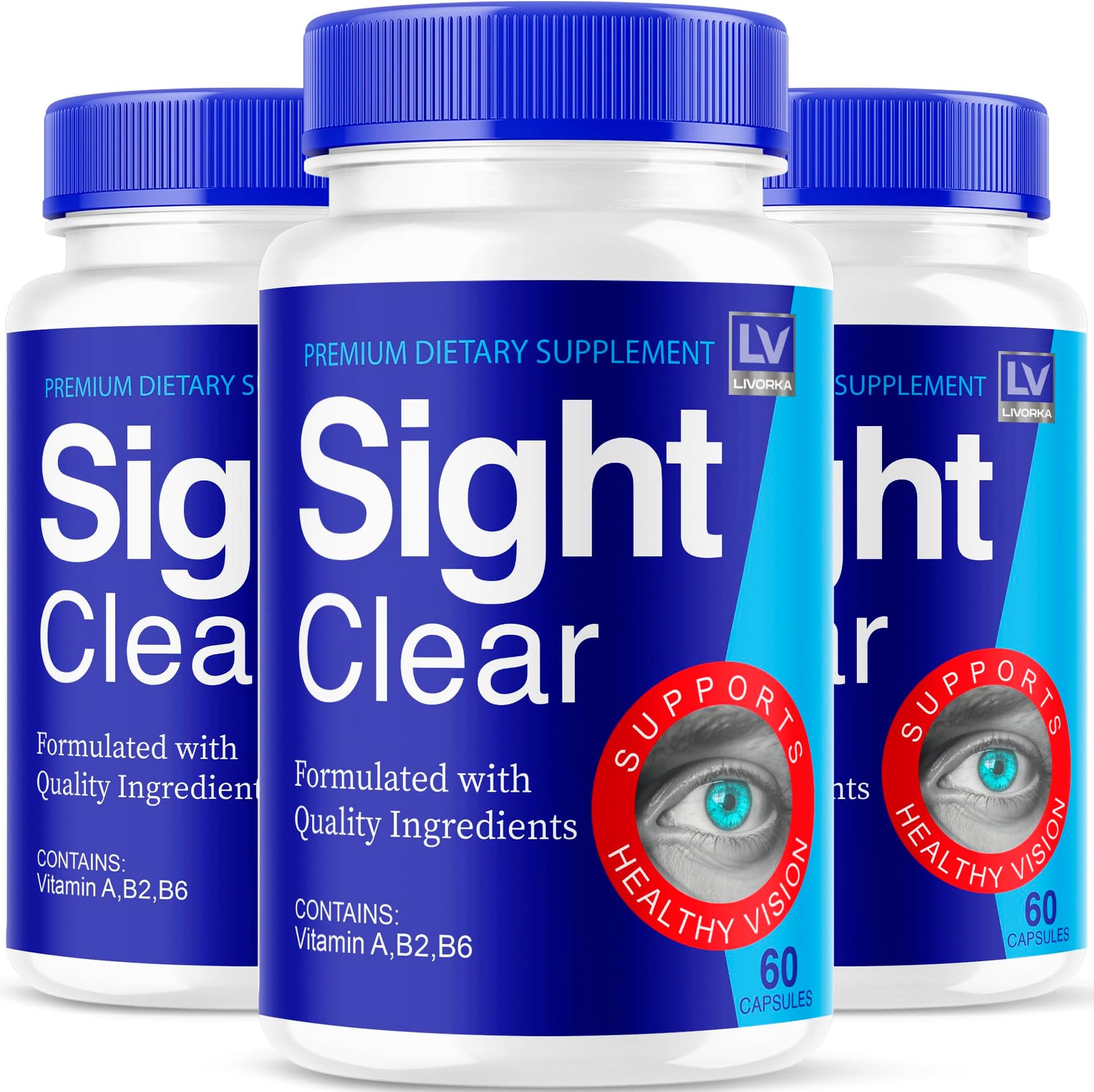 Sight Clear 20/20 Vision Support Supplement for Eyes - (3 Month) - Pack of 3
