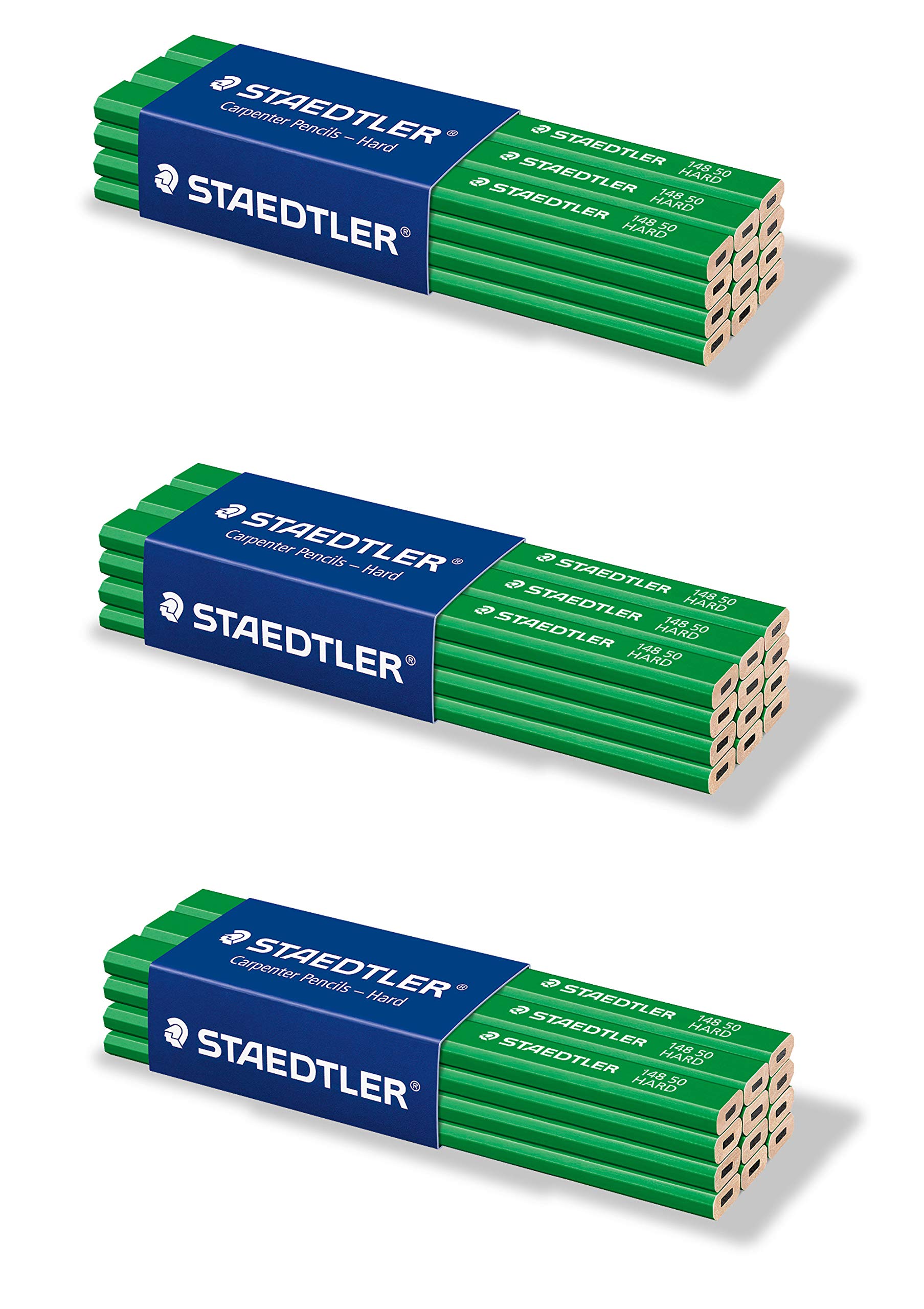 STAEDTLER 148 50 Zimmermann-Bleistift (oval-achtkant, Härtegrad hart, für Strichbreiten von 1 2 mm, ungespitzt, 175 mm lang, hohe Qualität, aus umweltfreundlichem FSC-Holz) (36er Pack)