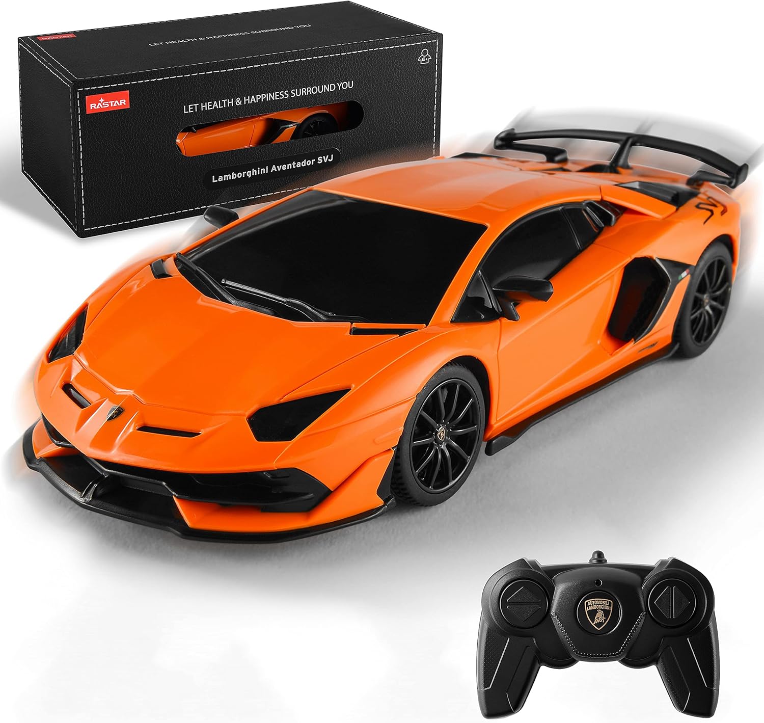 BEZGAR X RASTAR Licensed RC Series, 1:24 Scale Remote Control Car Lamborghini Aventador SVJ Electric Sport Racing Hobby Toy Car Model Vehicle for Boys and Girls Teens and Adults Gift (Orange) : Toys & Games