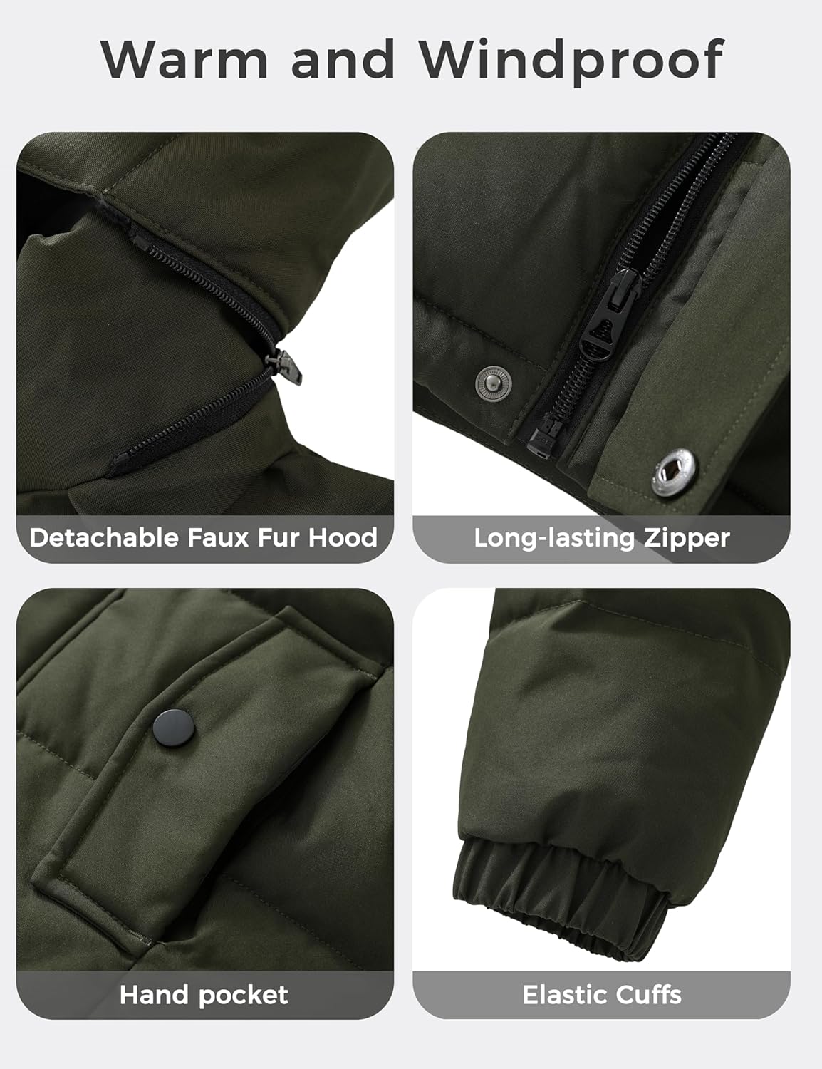 Wantdo Boy's Warm Winter Coat Waterproof Thicken Puffer Jacket with Removable Fur Hood - Image 5