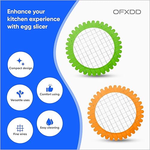 Miniatura 5 de Cortador de huevos para huevos duros – Cortador manual de ensalada de papas, zanahorias y huevos – Picador de huevos de plástico para huevos duros y