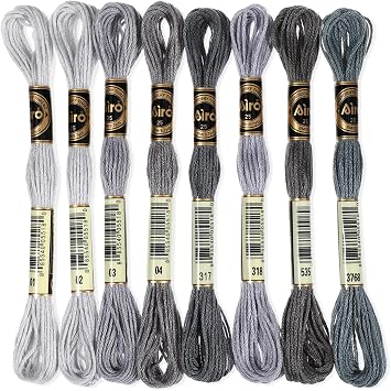 8 Skeins Embroidery Thread, 6 Strands Gradient Threads for Bracelet Making Needlepoint Threads Embroidery Floss Friendship Bracelets Floss Hand Embroideries Thread for Making Cross Stitch Crafts