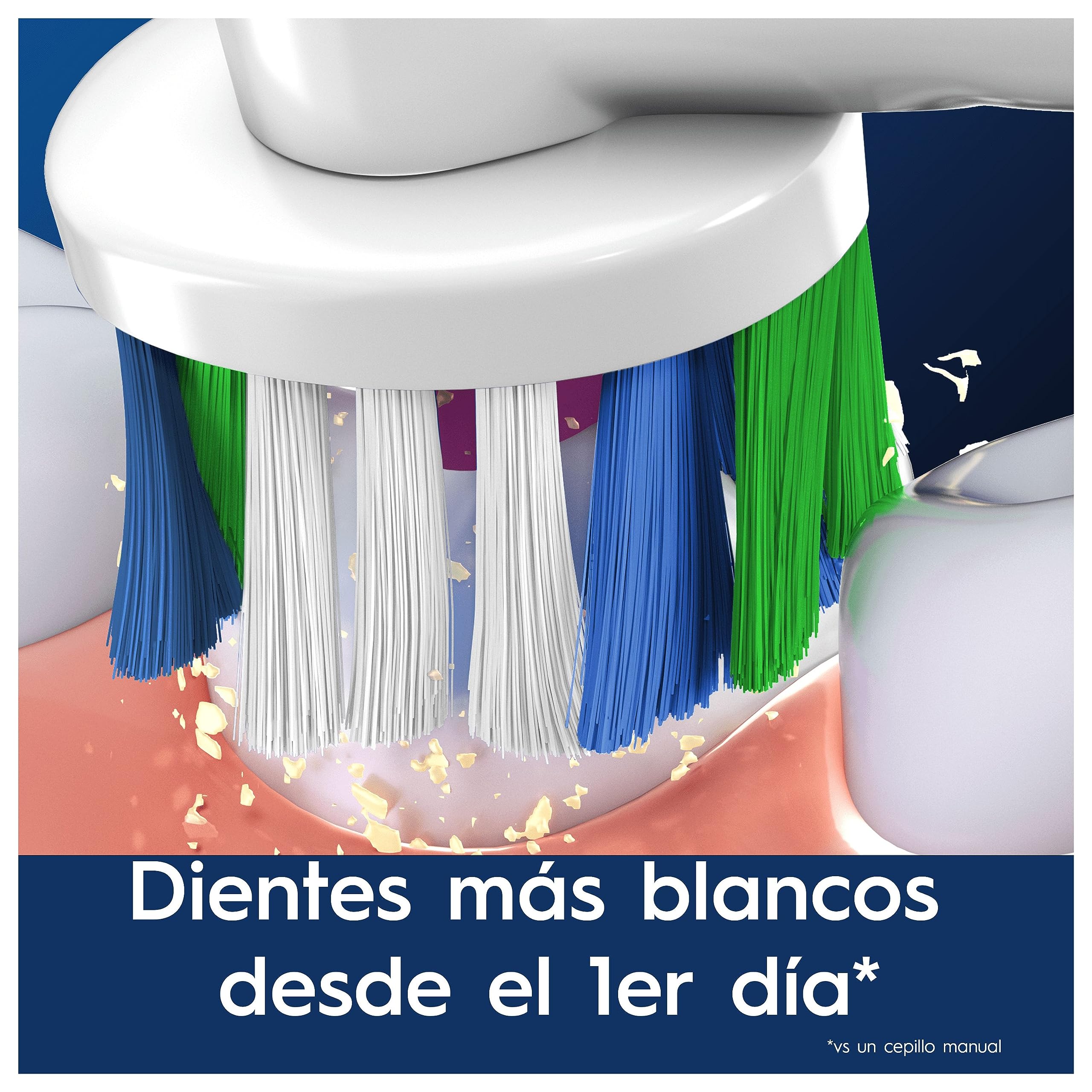 Oral-B 3D White Cabezales de Recambio Originales, Blanco, Pack de 8 - Recambios para Cepillo Eléctrico Oral B Pro, con Copa Pulidora para Eliminar Manchas, Efecto Blanqueador, Embalaje de Cartón