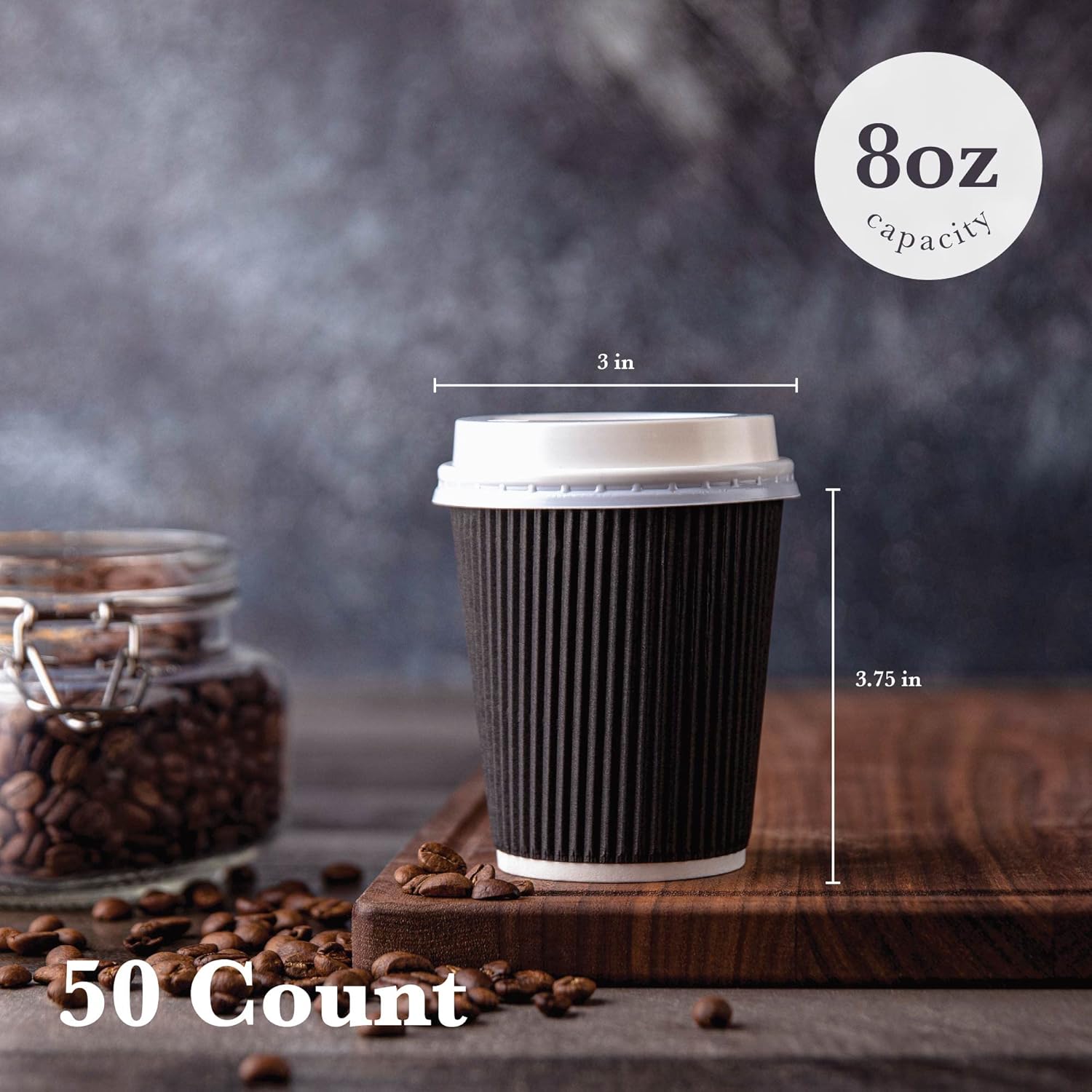 Buy Galashield Disposable Coffee Cups with Lids 8 Oz. [50 pcs] Paper