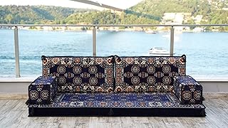 Navy Blue Arabic Sofa Floor Seating Set, Sofa Bed, Pallet Sofa, Floor Cushions, Sectional Sofa, Arabic Majilis, Ottoman Couch, Arabic Jalsa (4'' Thickness Sofa)
