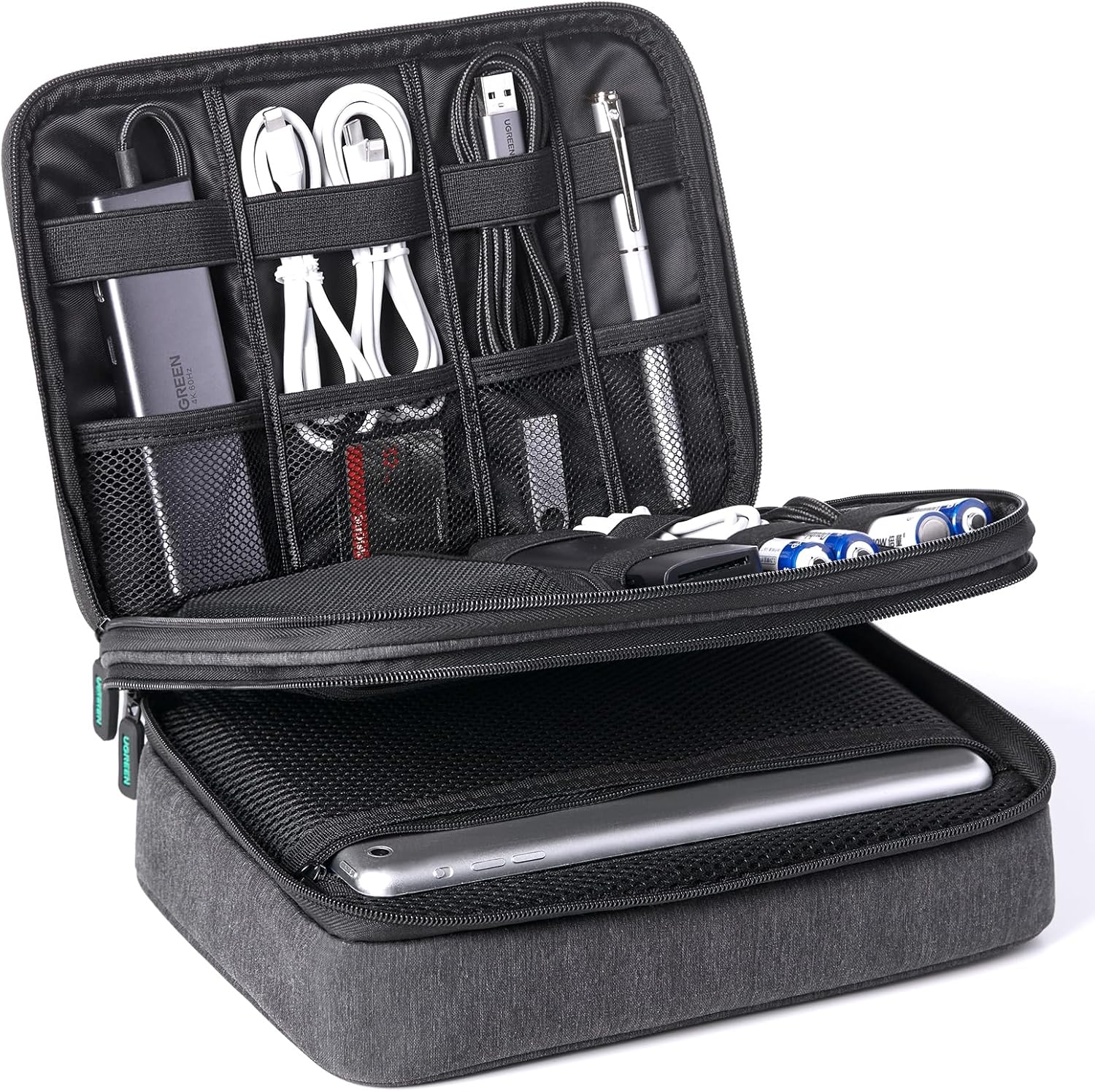 2 Pezzi Borse Organizzatrici Per Cavi - Porta Accessori Elettronici Da Viaggio, Doppio Strato, Impermeabile - Foto 9