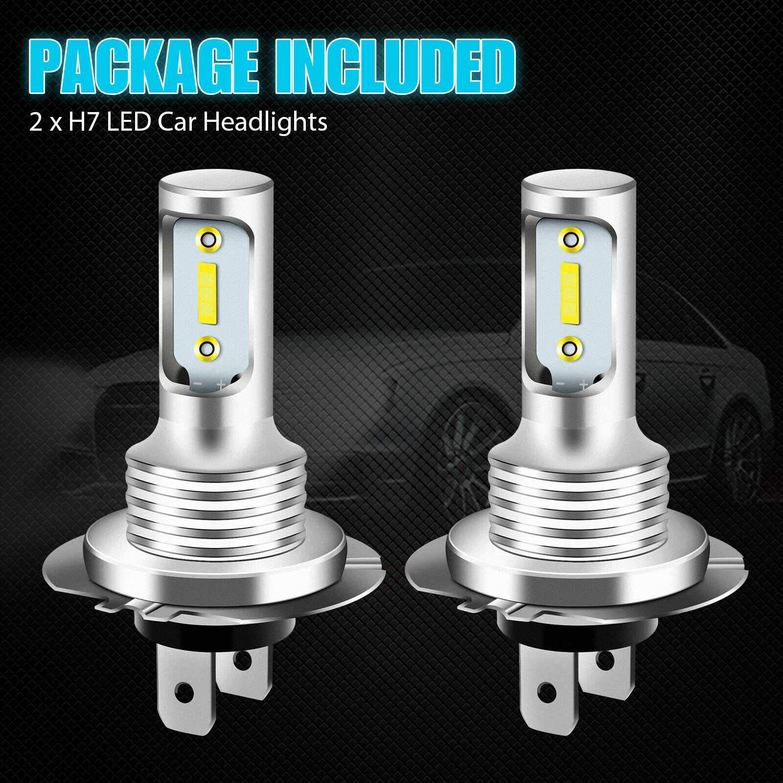 2X H7 LED 6000K Super White 110W 8000LM Zestaw świateł mijania świateł przeciwmgielnych