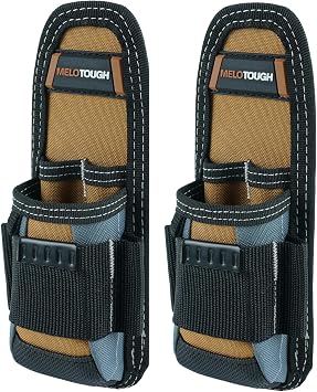 MELOTOUGH Small Tool Pouch with Belt Clip Technicians Clip on Tool Pouch,Pocket Belt Holster Mini Electrican Holder with Sanp Clip 2PACK