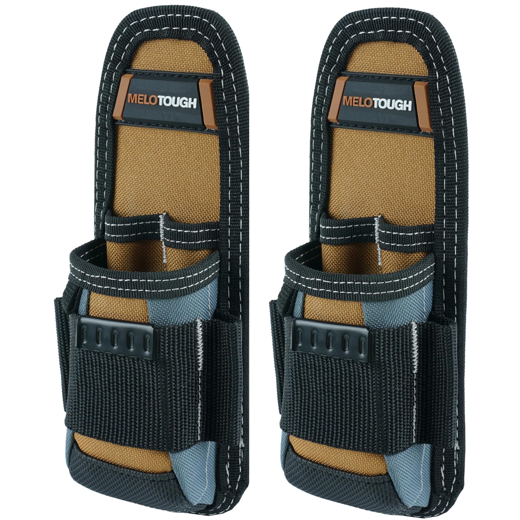 MELOTOUGH Small Tool Pouch with Belt Clip Technician's Clip on Tool Pouch,Pocket Tool Belt Pouch Holster Mini Electrican Tool Holder with Sanp Clip (2PACK)