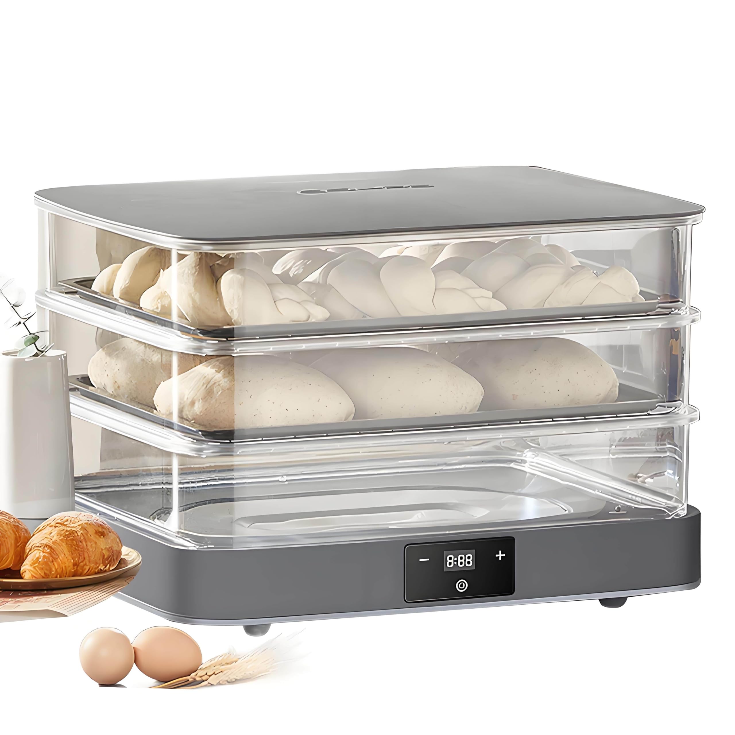 Fermentatore Multifunzione 40l,Yogurt Elettrico,Contenitore per Lievitazione,per Impasto, Idromele E Yogurt Elettrico,Spazio Variabile, umidità Automatica, Tocco Intelligente