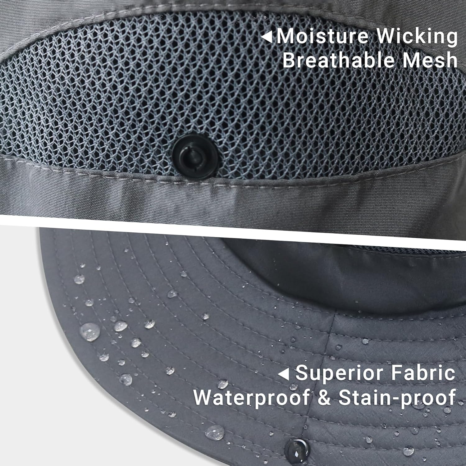 PFFY Sun Bucket Hats for Men Women Fishing Hat UV Protection Wide Brim Beach Safari Hat with Neck Flap - Image 5