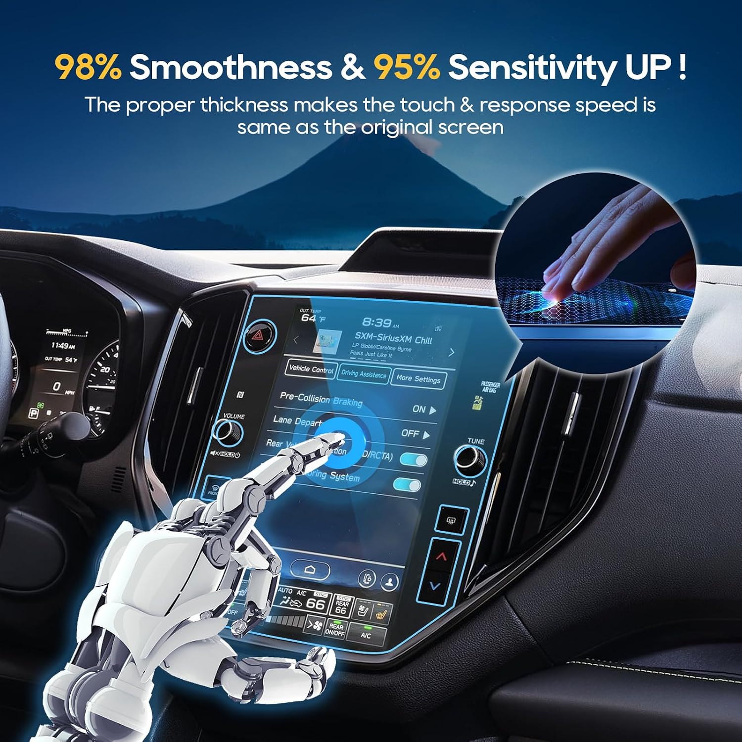 For 2025 Subaru Ascent Screen Protector - (2PCS)2023-2025 Ascent (Base/Premium/Onyx Edition/Limited/Touring) 11.6 Inch Touchscreen [HD Glass] 2023-2025 Ascent Accessories Anti-Fingerprint 9H Glass*