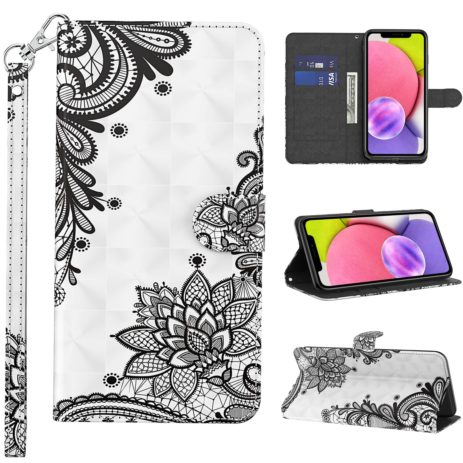 VODEFOX for Samsung Galaxy S23 Plus Case, Wallet Flip Folio Cute 3D Cartoon Painted PU Leather Case Girls Women Card Slots Kickstand Magnetic Closure