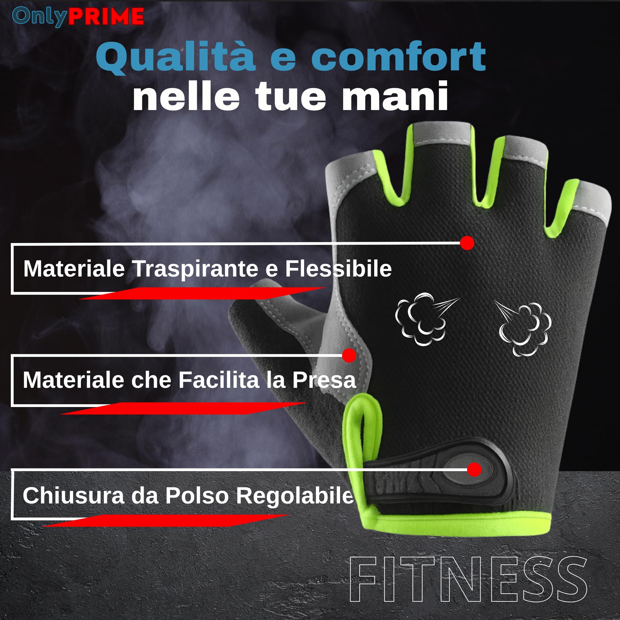 Guanti palestra Unisex con Gel Antiscivolo – Guanti para Palestra, Fitness y Pesas