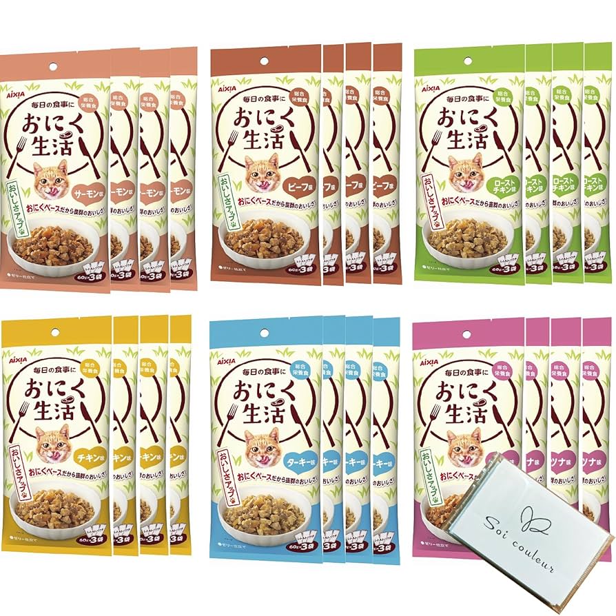 Amazon | アイシア おにく生活 猫 180g キャットフード 6種類×4