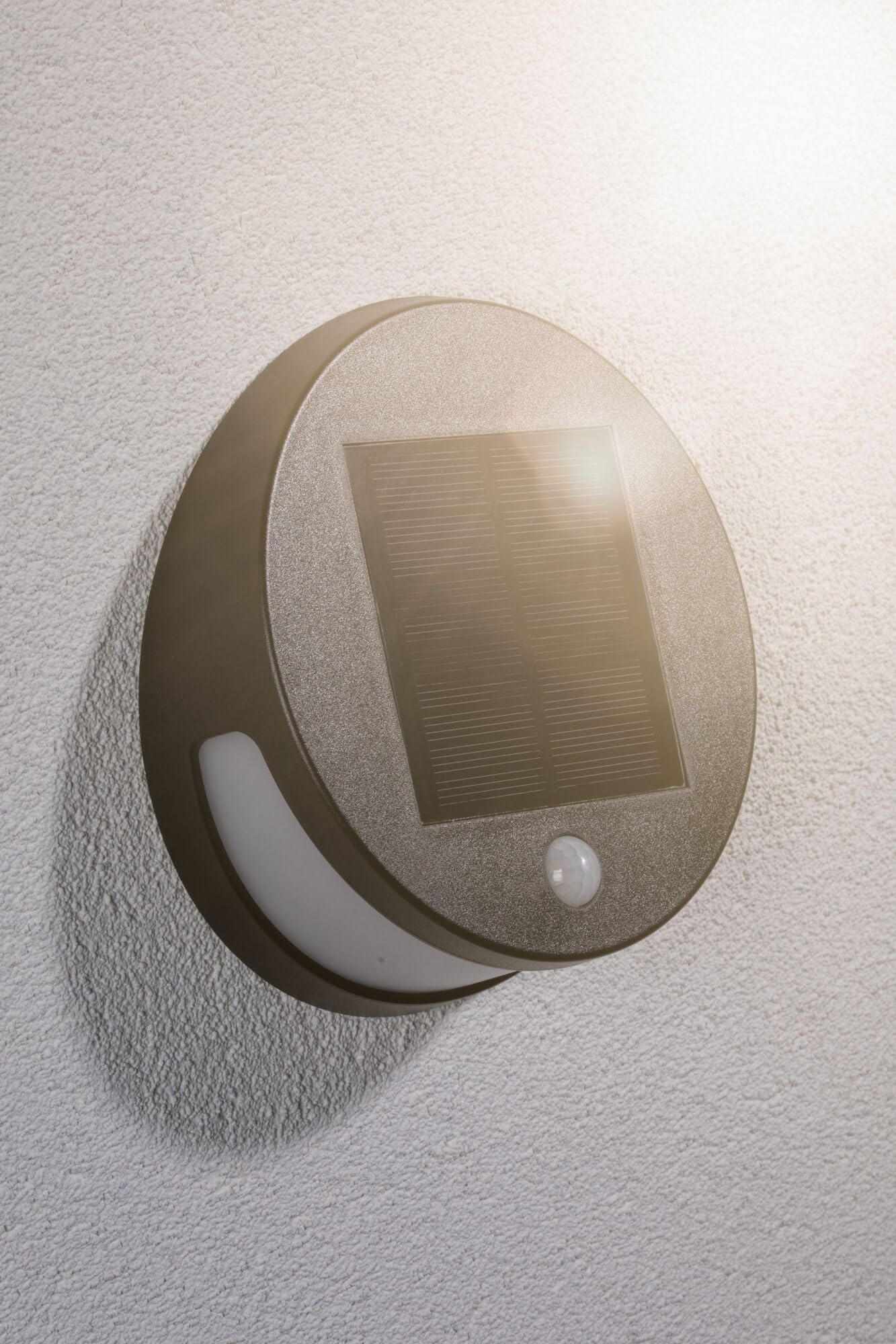 Paulmann 94265 Solarna oprawa naścienna LED Helena okrągłą w kompl. 1x3 W ośw. zewnętrzne antracyt ośw. ogrodu tw. szt. ściana zewn. 3000 K