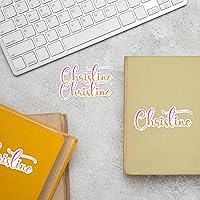 Vista 6 de Calcomanía de nombre personalizada, calcomanías de nombre de princesa rosa intenso, calcomanía de vinilo impermeable personalizada para botella