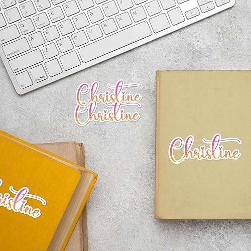 Miniatura 6 de Calcomanía de nombre personalizada, calcomanías de nombre de princesa rosa intenso, calcomanía de vinilo impermeable personalizada para botella de