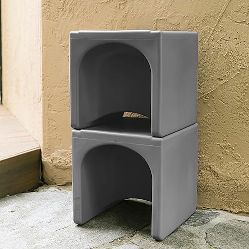 Miniatura 10 de ECR4Kids Tri-Me - Juego de mesa y sillas cubo, muebles multiusos, gris oscuro, 3 piezas