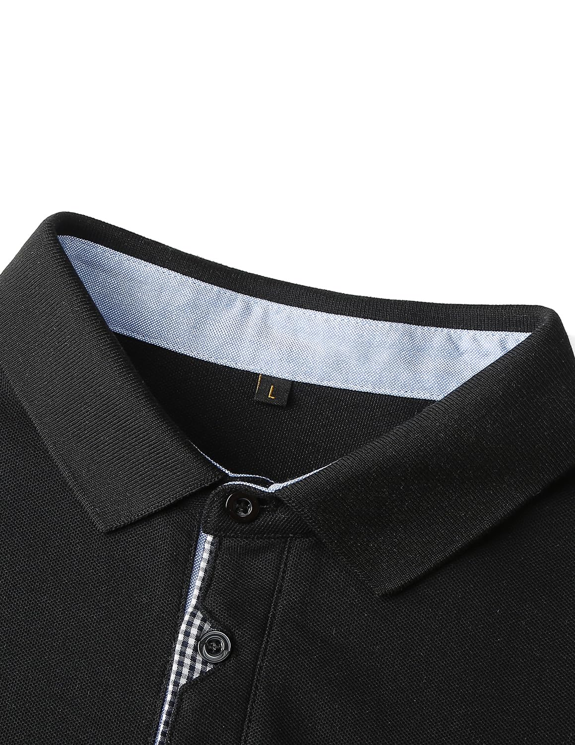 VMSUCIJ Polo Manica Lunga Uomo Maglietta con Abbottonatura Patchwork a Doppio Triangolo Elegante Cotone T-Shirt con Taschino