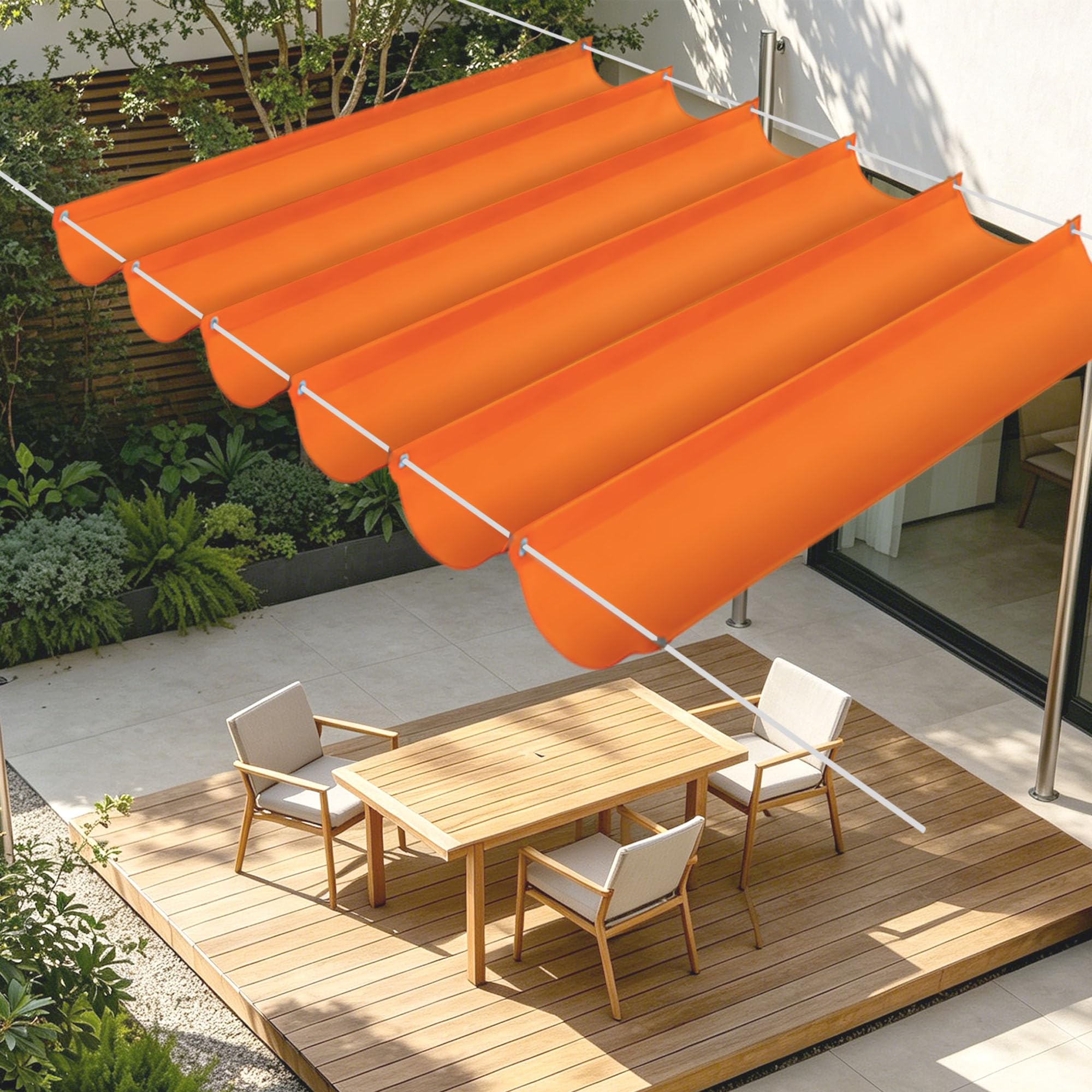 Toile ombrage imperméable haut de gamme 450x600 cm sable et orange