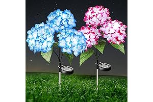 2 Pack - Blue & Rose Red Waterproof Solar Garden Flower Lights...