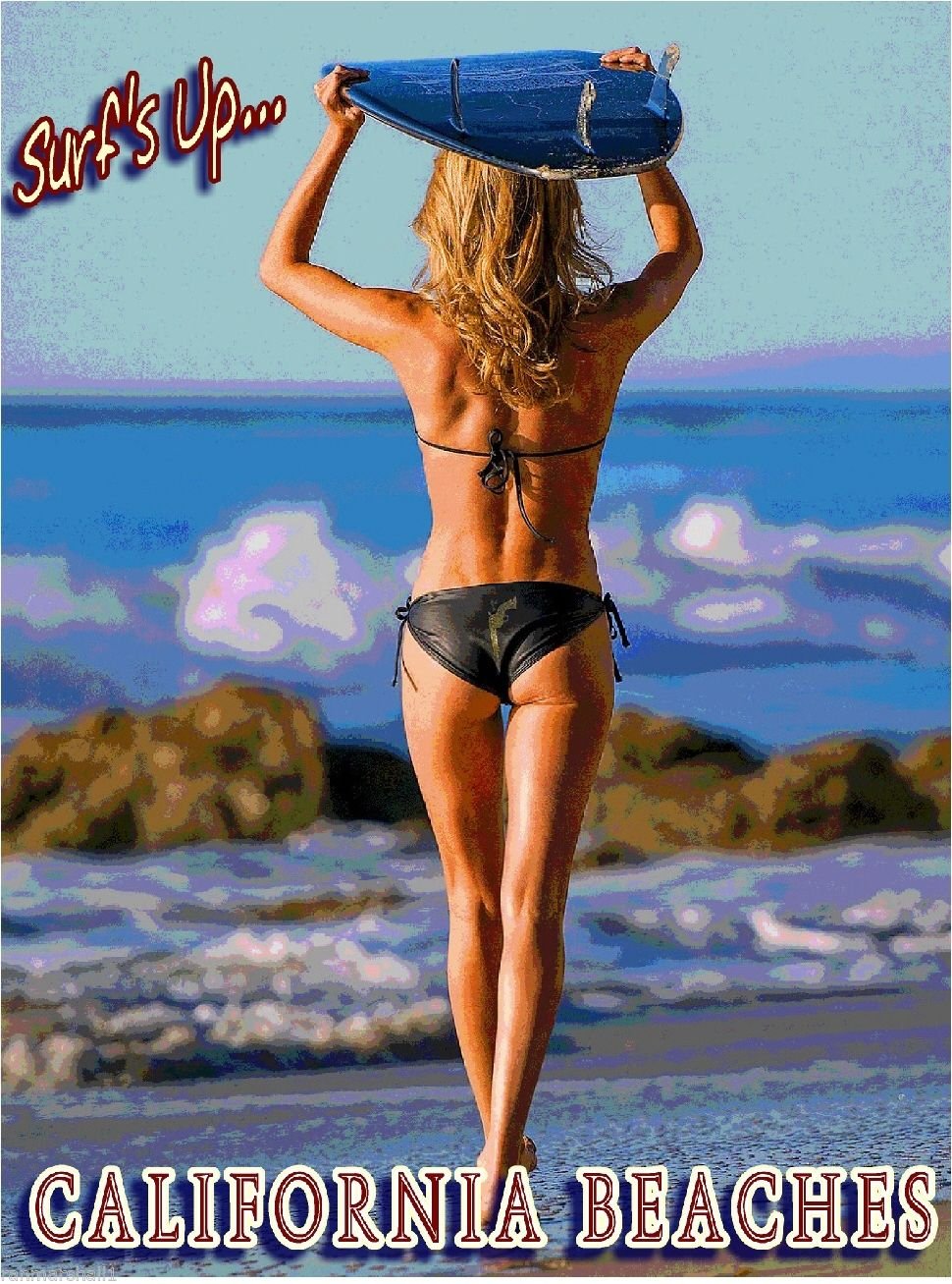 Magnet California Beach Beaches Surf's Up United States Travel Advertisement Magnet