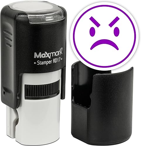 Miniatura 103 de MaxMark Sello Emoji Redondo Autoentintado - Corazón - Tinta Púrpura