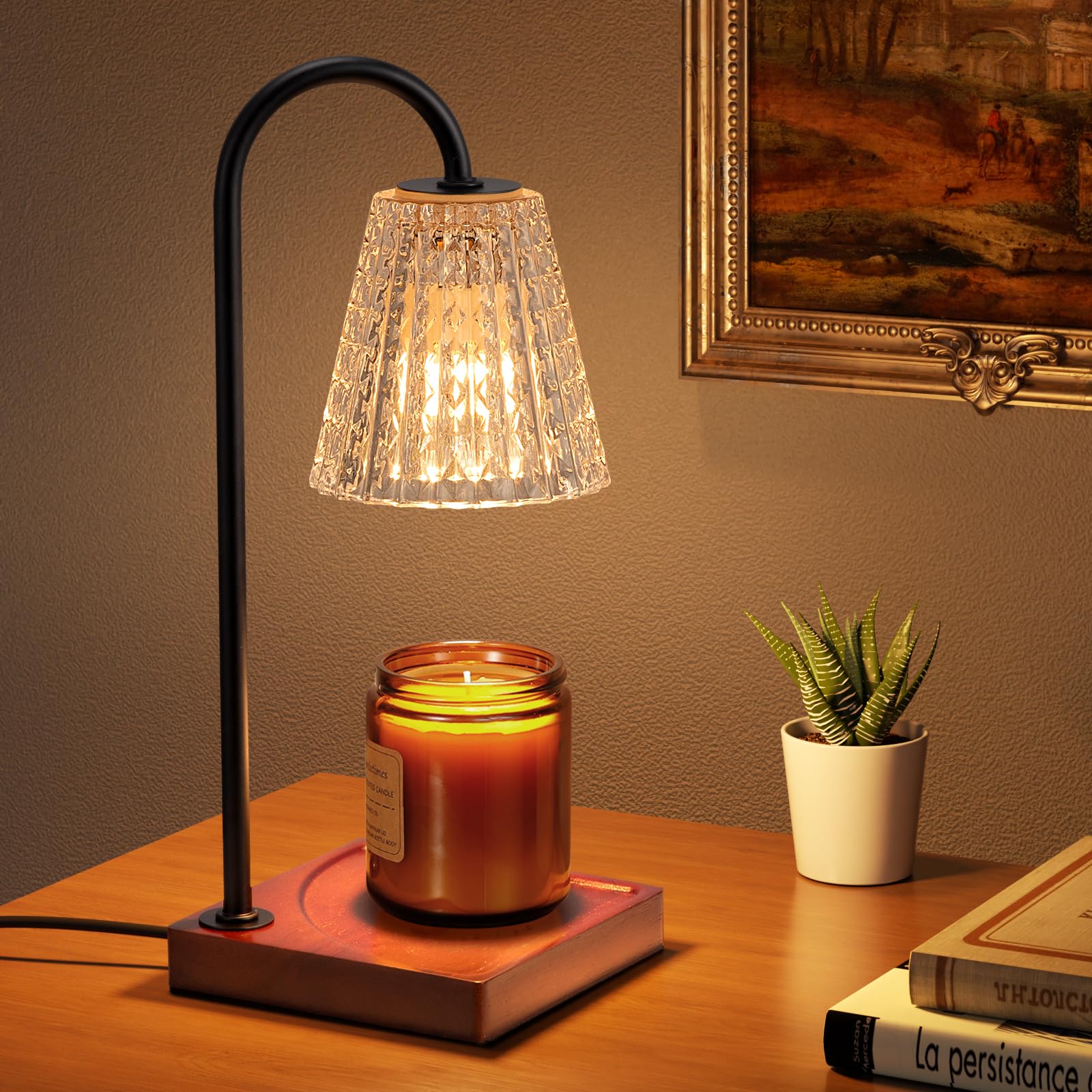 Hong-in Candle Warmer Lamp with Timer-Dimmable Candle Warmer, Birthday Gifts for Women,House Warming Gifts New Home Bedroom Decor,Wax Warmer for Scented Wax Jar Candles