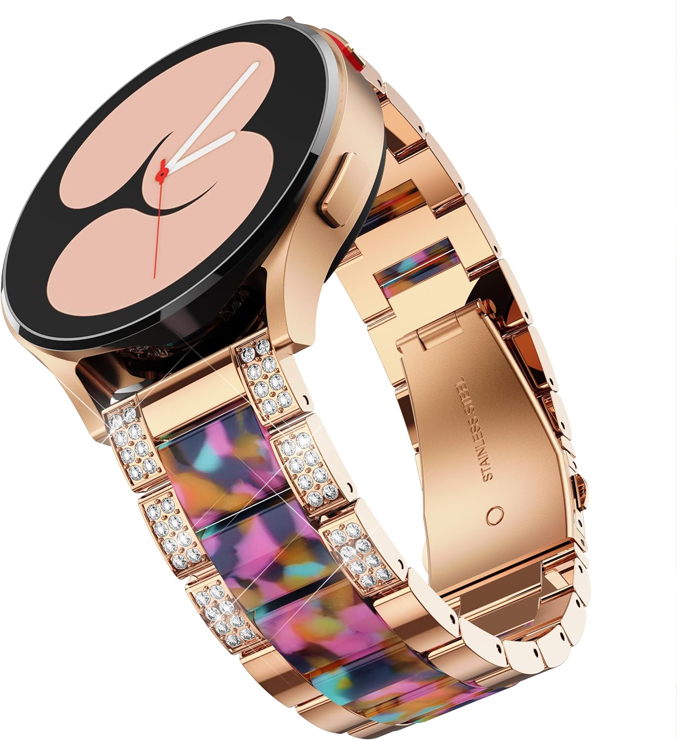 GELISHI Compatible with Galaxy Watch 7 6 5 Band 40mm 44mm/6 Classic 43mm 47mm Women, 20mm Bling Stainless Steel Band for Galaxy Watch 4 Classic 42mm 46mm/3 41mm