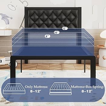 Amazon.com: Foredawn Twin Bed Frame with Faux Leather