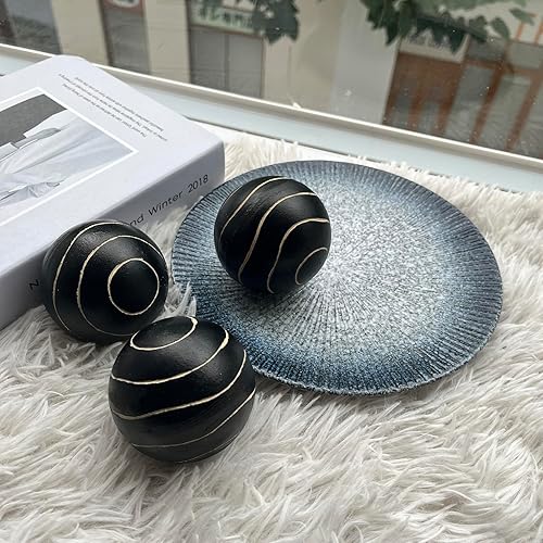 Miniatura 3 de vskikris Juego de 6 orbes decorativos para cuencos y jarrones, bola redonda de resina de 2.6 pulgadas para sala, comedor, mesa de café, centro de