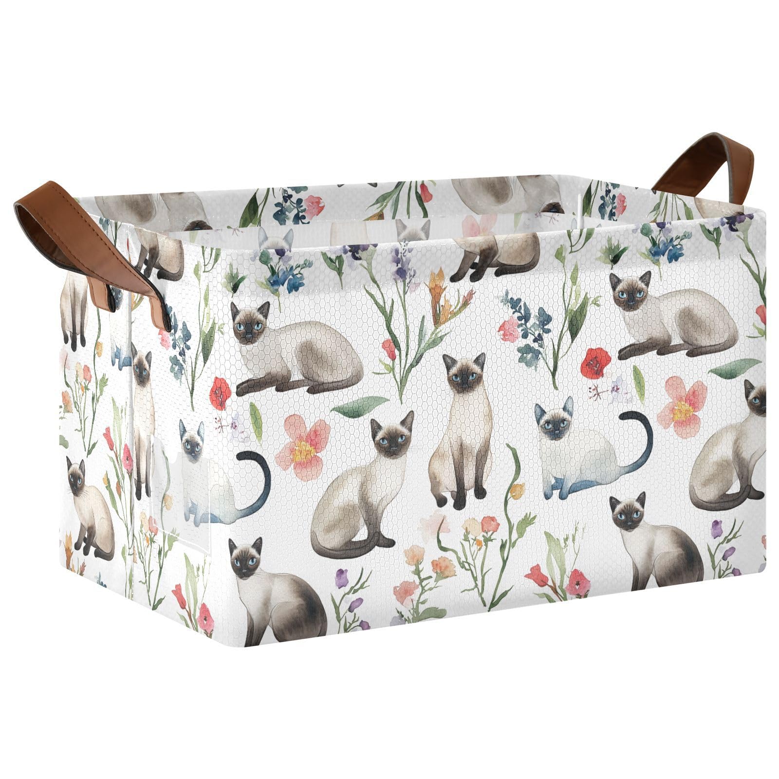 Panier de rangement pliable KLL motif chat pour cacher le désordre des vêtements