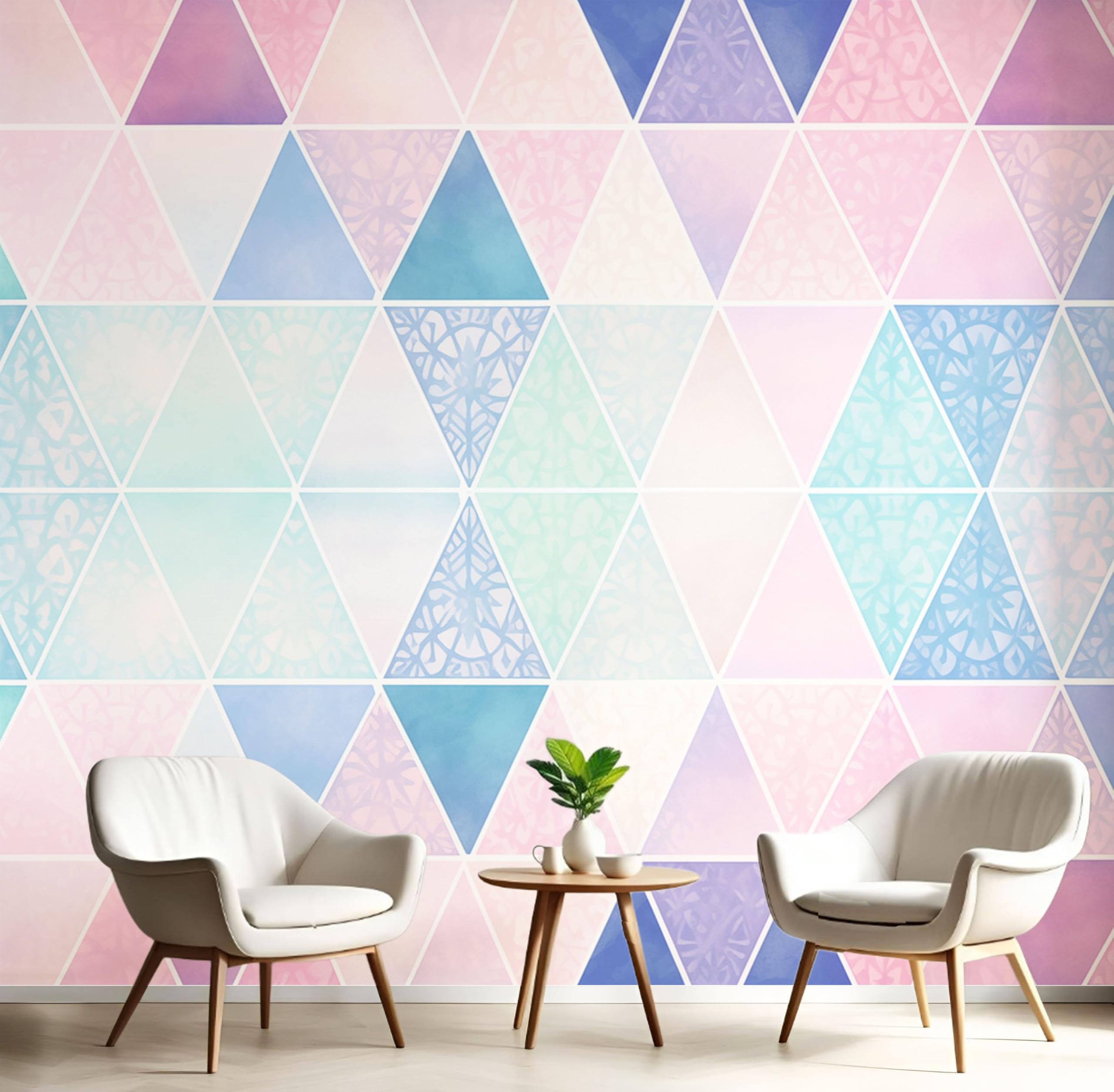 Papier peint mandala 3D pour masquer un mur abime et decorer la chambre