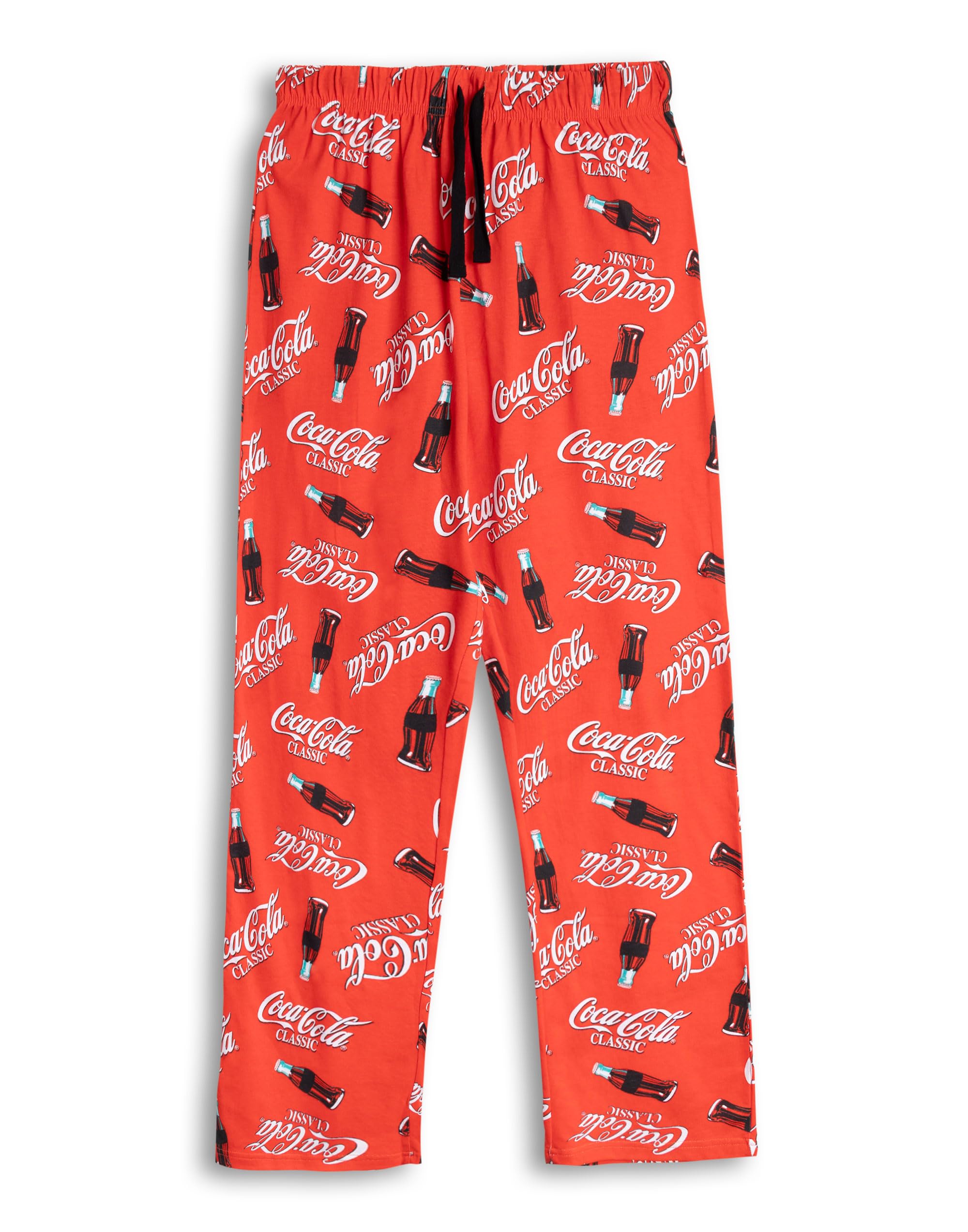 Coca-Cola Men's Red Logo Lounge Pants | Drawstring Casual Wear Bottoms For Lounging & Relaxing | Comfortable Leisurewear For Home | Official Merch - XX-Large