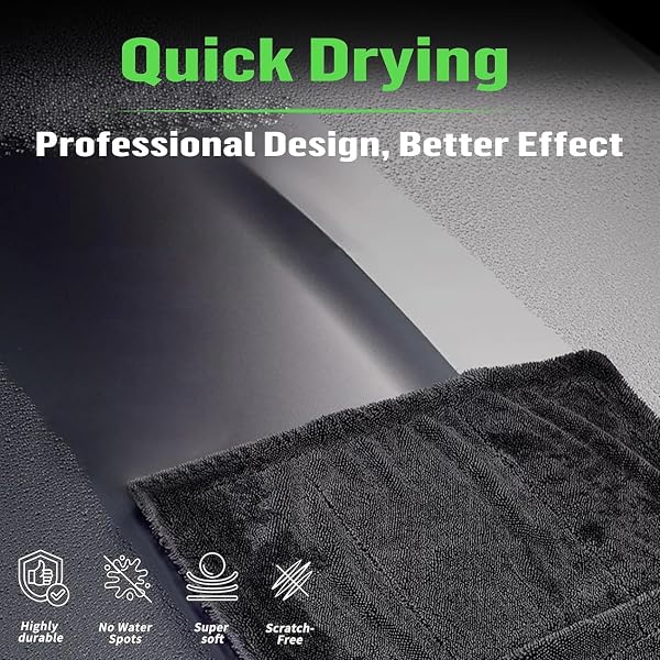 Deedlite Shiny Bath Wipes XXL Dry Towel Shower, Fast Dry Car Drying Cloth, Microfibre Cloths, Premium Cloth for Car, Shower C - 2