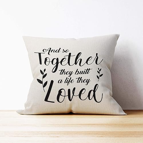 Miniatura 3 de Mancheng-zi and so Together They Built a Life They Loved - Fundas de almohada de 18 x 18 pulgadas, almohada para pareja, regalo de inauguración de