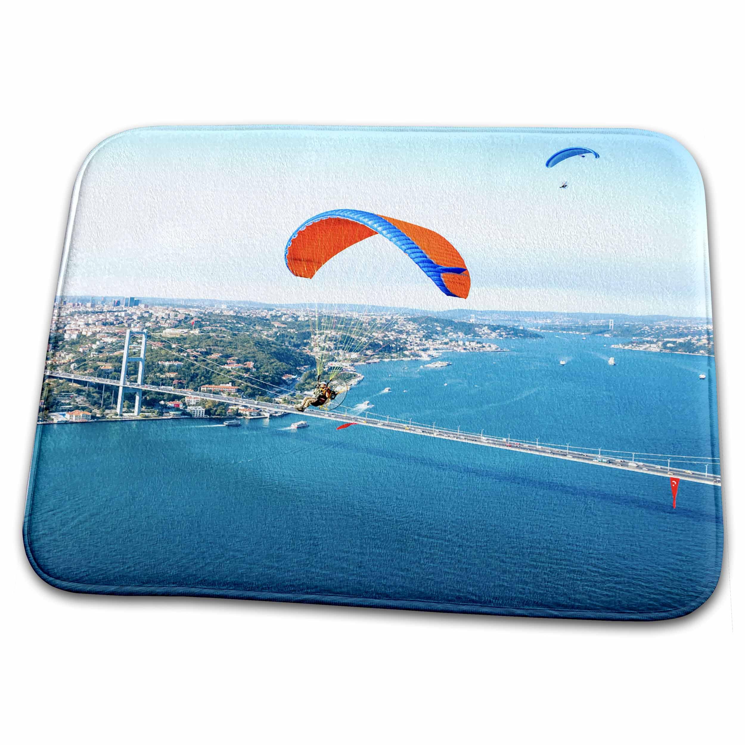 3dRose Paramotors Pilots Flying Over Bosphorus and Bridge,... - Bathroom Bath Rug Mats (rug-187051-1)