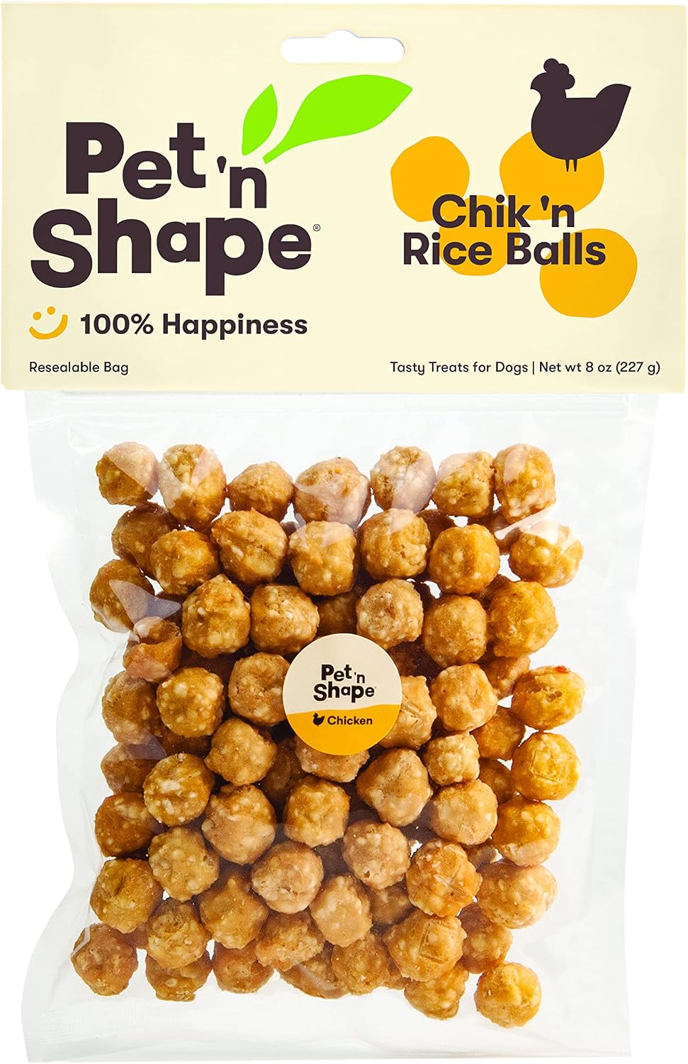Pet 'n Shape Chik 'n Rice Balls - All Natural Dog Treats, 8 oz, white (10308)