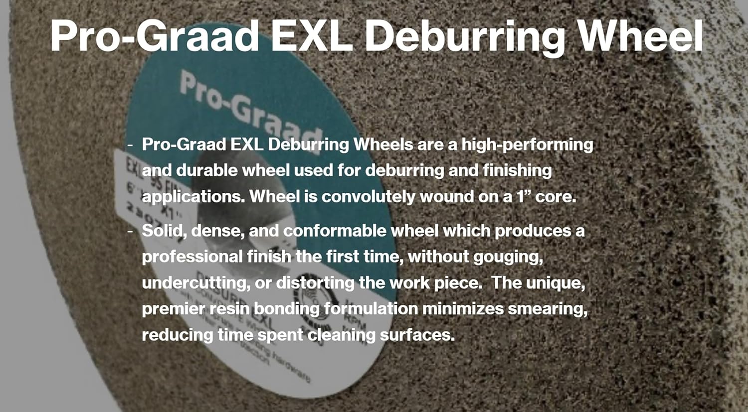 EXL Deburring Wheel - 6" x 1" x 1" 9S Fine Grit - Silicon Carbide - Metal Deburring, Finishing and Polishing Wheel - Convolute - 05132 - (1 Pack)