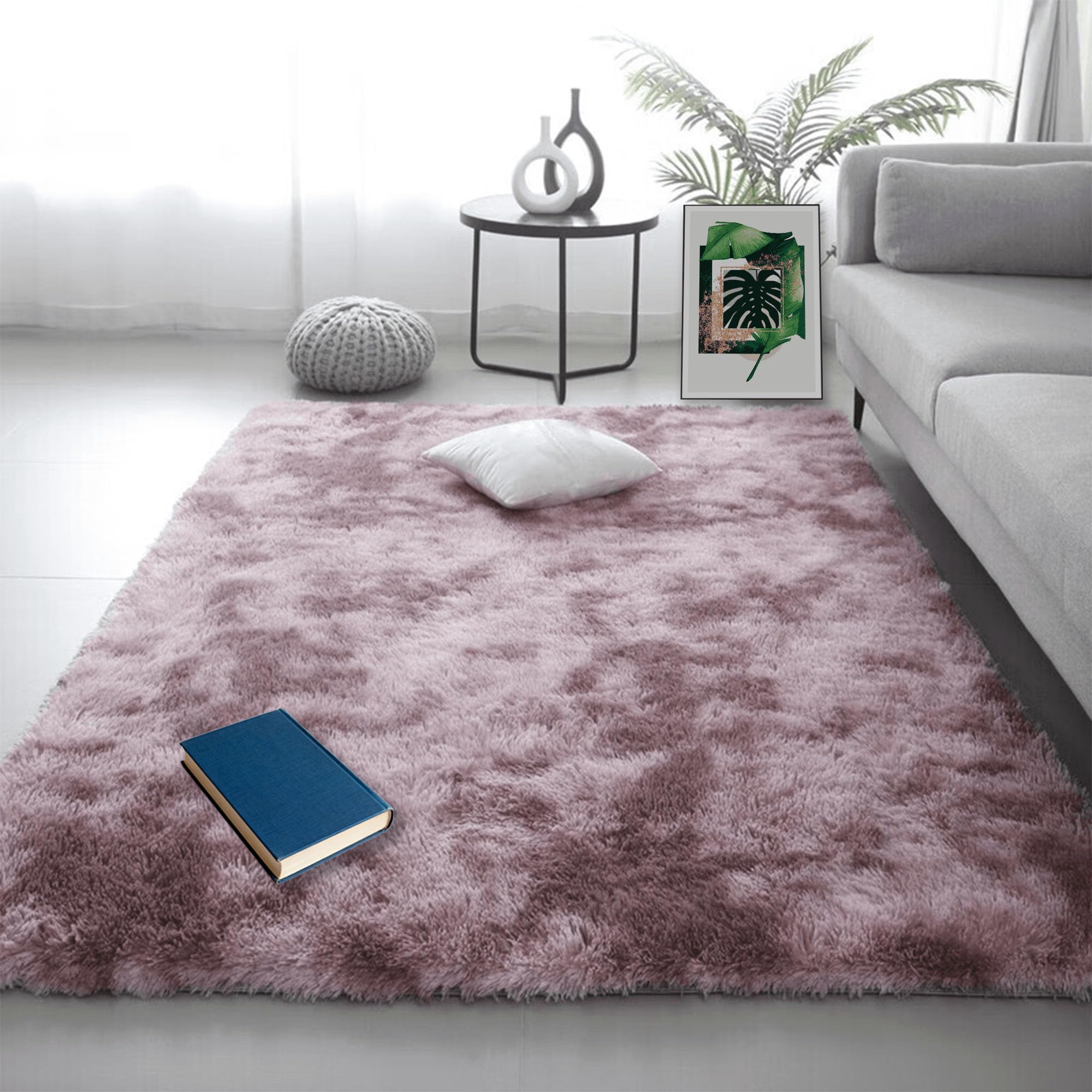 Tapis de sol 300 x 380 cm rose pourpre antidérapant et extra large pour décoration de grand salon