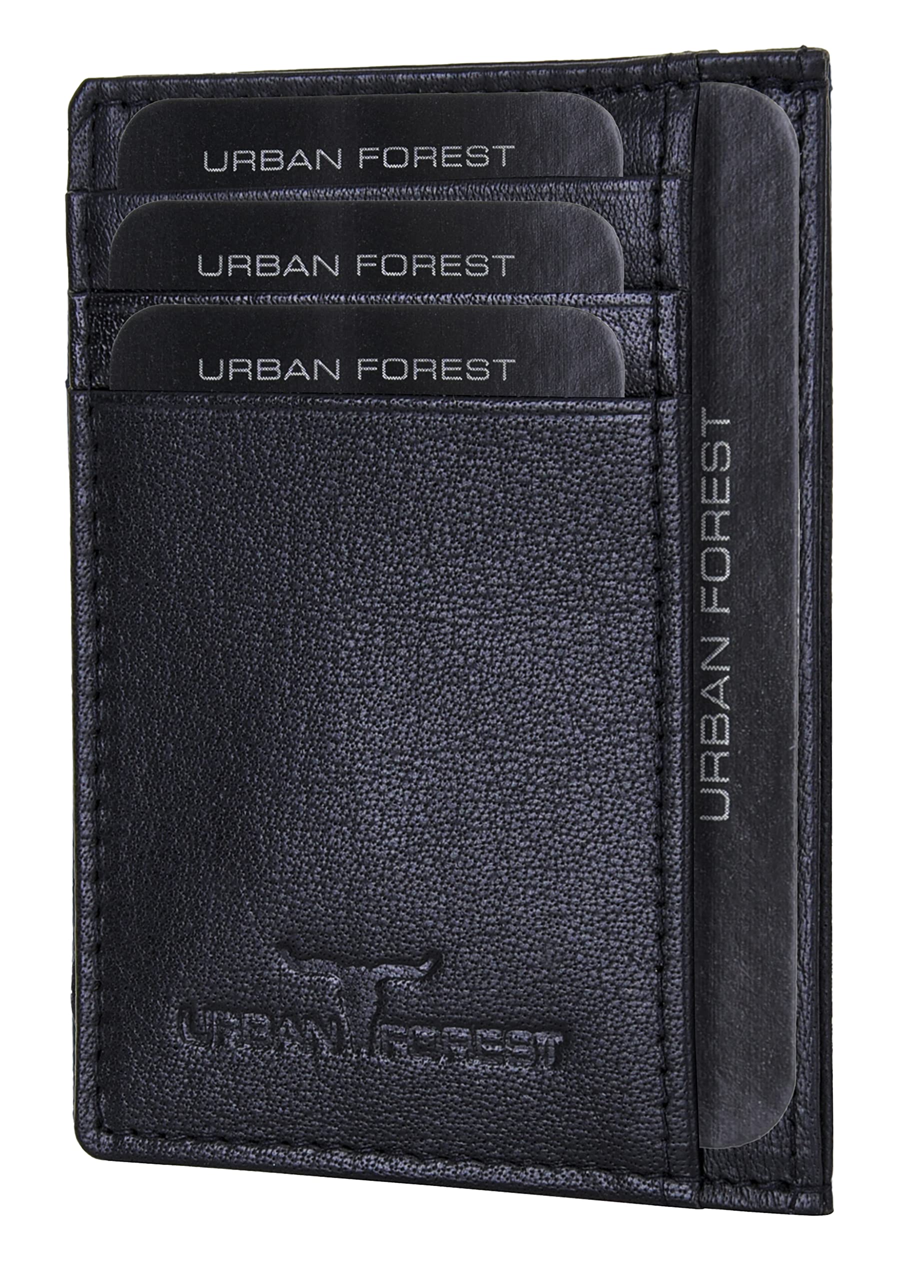 URBAN FOREST Chris Black Leather Card Case for Men