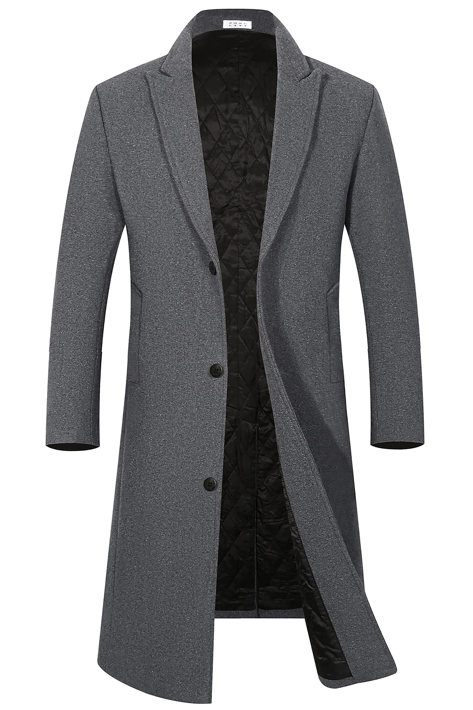 APTRO Men's Luxury Full Length Trench Coat Long Wool Overcoat Winter Windbreaker