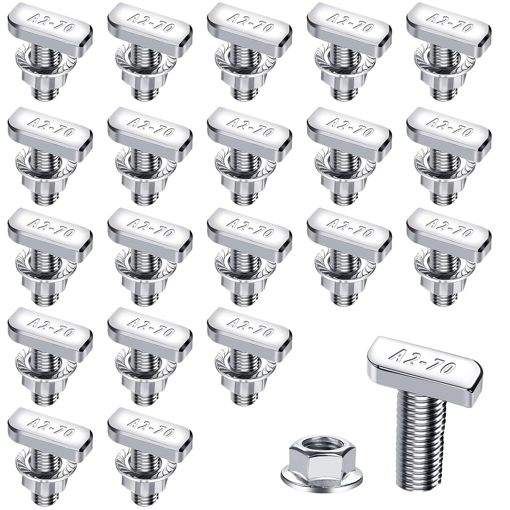 Forbabe Pack of 20 Hammer Head Screws M10 x 25 mm
