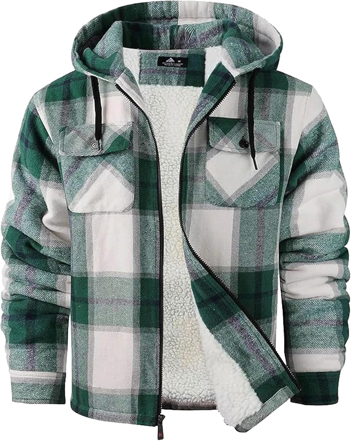 GEEK LIGHTING men's flannel jacket with sherpa lining