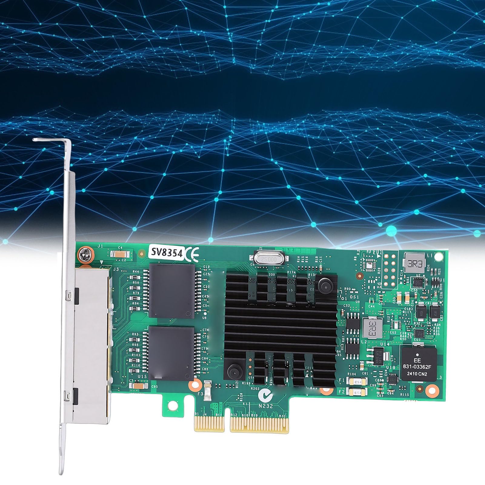Naroote Scheda Rete PCI Express Gigabit Ethernet 1000 Mbps Ad Alte Prestazioni Controller 350AM4 Porta RJ45 Adattatore Rete PCIE Funzionamento Stabile Affidabile per Server Desktop